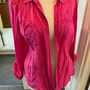 Anthropologie Pink Button down Top
